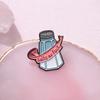 Unique Creative Cartoon Salt Shaker Brooch Fun Badge With Quirky Letter Design