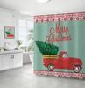 Merry Christmas /Santa Claus/Shower Curtains Holiday Farmhouse Home Fabric Bath Curtain Bathroom Decor/cow Print Blanket