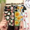 Protective Dirt-resistant Phone Case For Tecno Pova Neo3/LH6N Wrist Strap Phone Holder Oil Painting Anti-dust Silicone