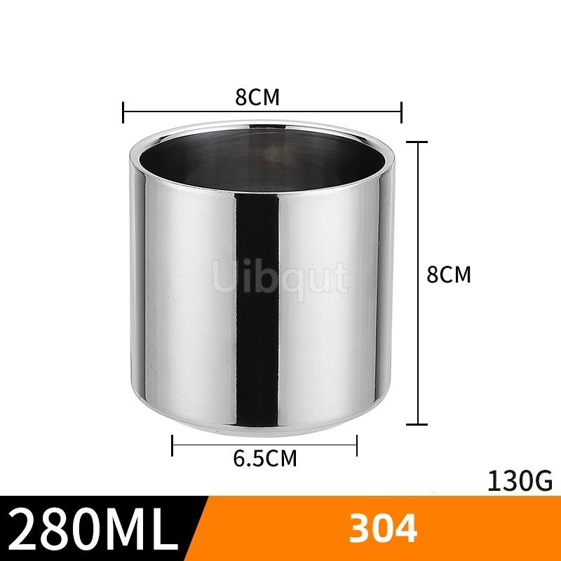 Edelstahl 180ml/200ml Kleine Tasse mit Henkel Doppellagig Hitzebeständig Wasser Kaffee Tee Tasse Set Mit Teller und Löffel Tasse