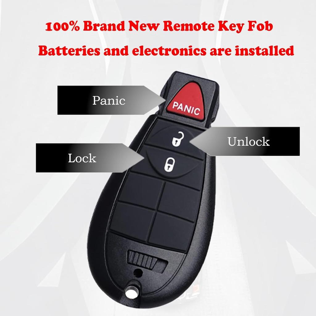 MechanMagic Key Fob FOBIK Replacement Fits for Dodge Ram 1500 2500 3500 2009-2012 Journey Challenger Grand Caravan Chrysler Town and Country Jeep