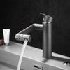 Gun Grey Bathroom Basin Faucet Deck Mounted Washbasin Faucet 360 Rotation Mix Hot And Cold Faucets Brass Sink Faucet