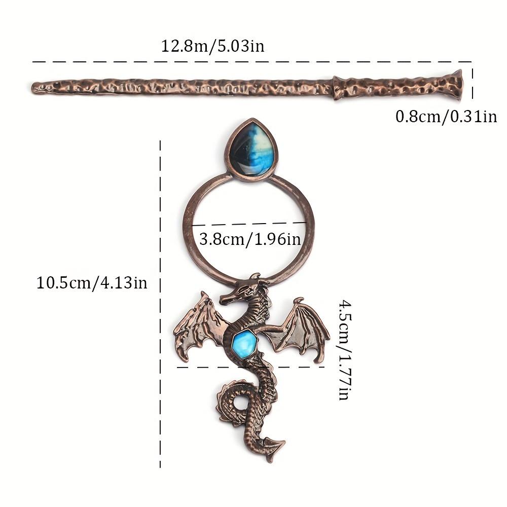 1pc Vintage Dragon Gemstone Hair Stick Gothic Fantasy Style Perfect for Cosplay Looks Unique Mythical Hair Accessory Enthusiasts