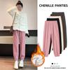 Chenier Sweatpants Women's Spring, Autumn and Winter New Tied Feet White Sweatpants Casual Velvet Corduroy Pants