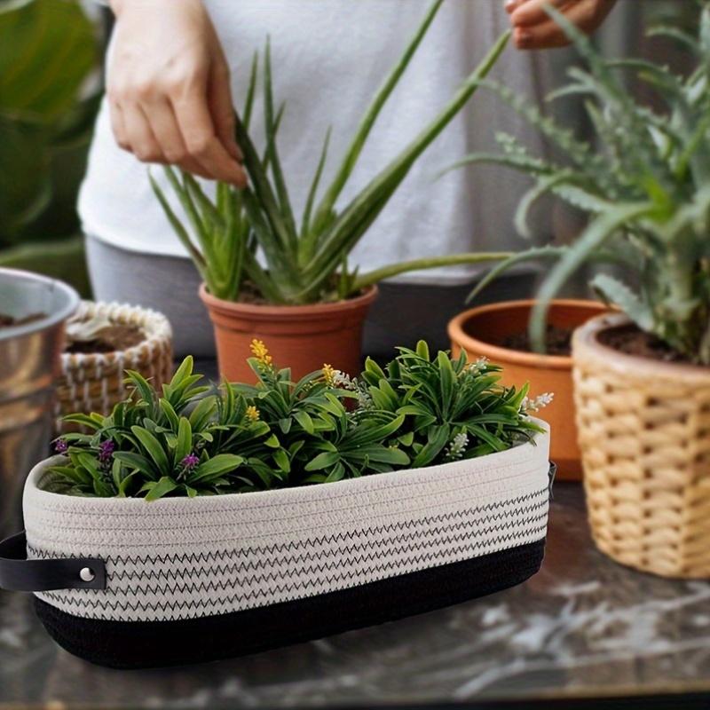 Heißer Verkauf Elegante Ovale Ledergriff Baumwollseil Spielzeug Badezimmer Aufbewahrungskorb Aufbewahrungskorb Aufbewahrungskorb