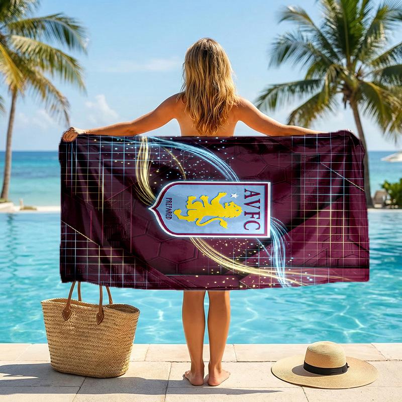 Asciugamano da Spiaggia Aston Villa Football in Morbida Microfibra Asciugatura Rapida Assorbente per Spiaggia Piscina Viaggio