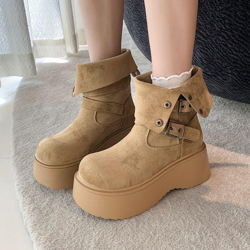 Super fire thick-soled comfortable Martin boots women's 2025 autumn new popular fashion and thin retro women's medium boots