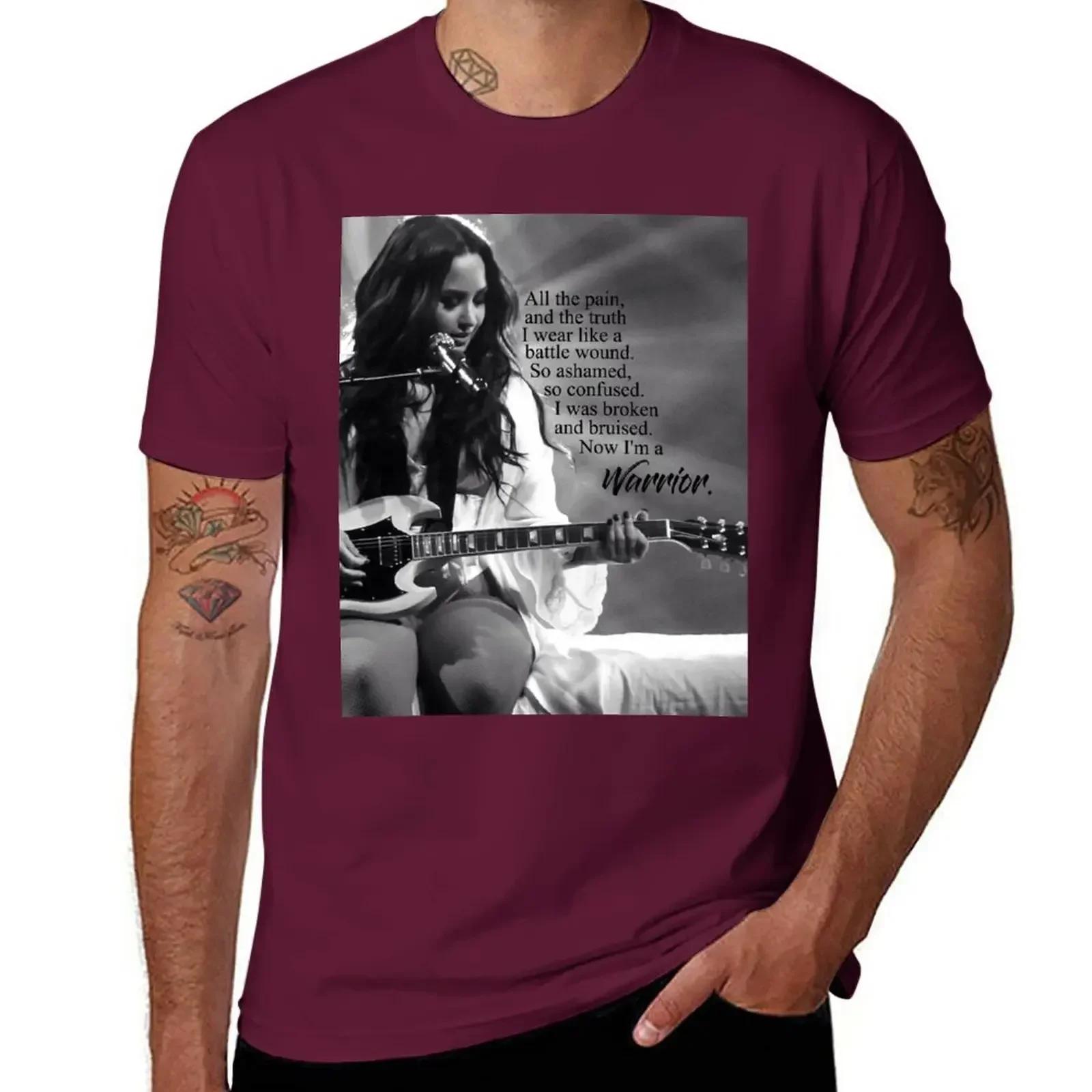 Demi Lovato Warrior T-Shirt anime funnys T-shirt men XXXL малиновый