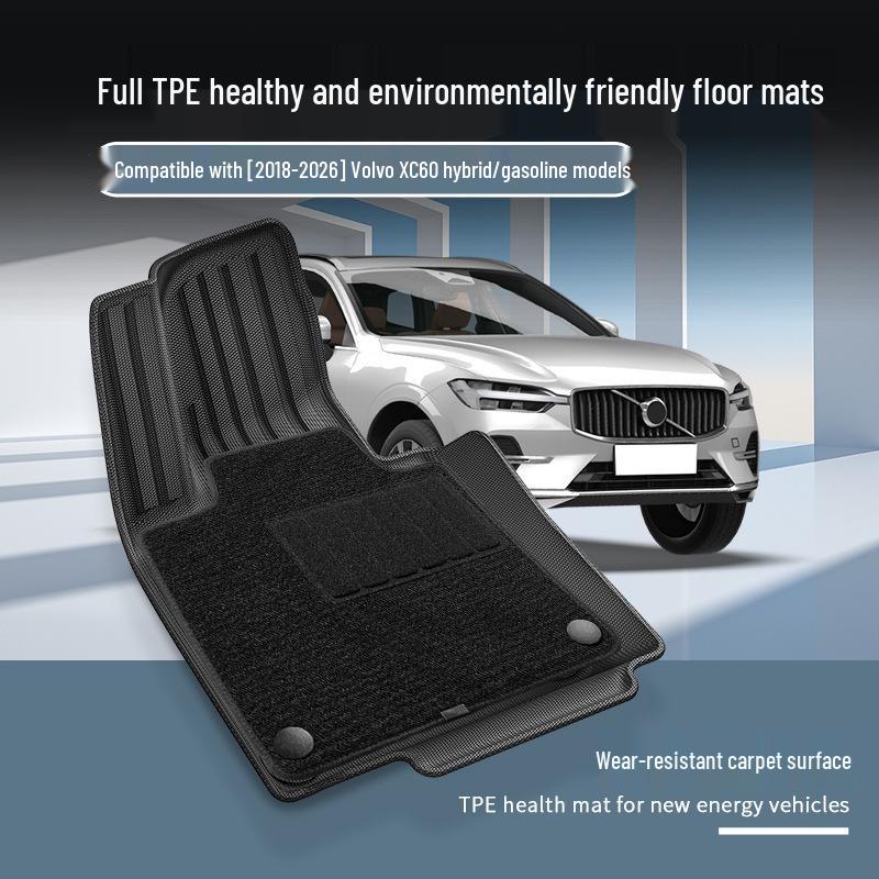 Eco-Friendly TPE Floor Mats for 18-26 Volvo XC60 - Includes Dirt-Resistant Trunk Mat