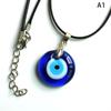 Retro Jewelry Round Shape Devil'S Eye Necklace Lucky Blue Eye Glass Pendant Necklace Accessories Simplicity Wax Thread Necklace Gift For Girls