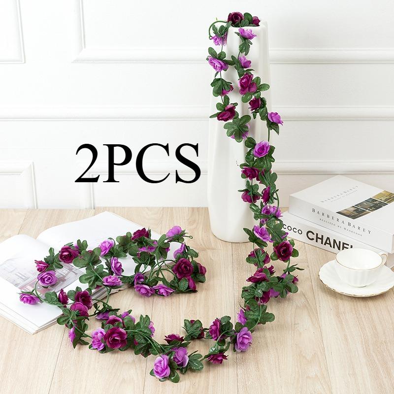 

2PCS.Artificial Rose & Peony Vines: Realistic Faux Flower Garlands for Home Ceiling Decor, Wedding Backdrops Arrangements! ONE SIZE FITS MOST&Silk flowers