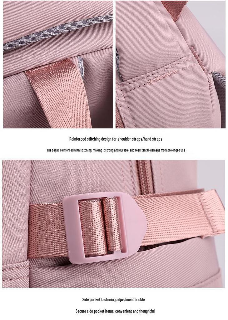 Korean Style Large Nylon School Backpack for Girls – Fashionable, Simple Design for Primary and Junior High School Students