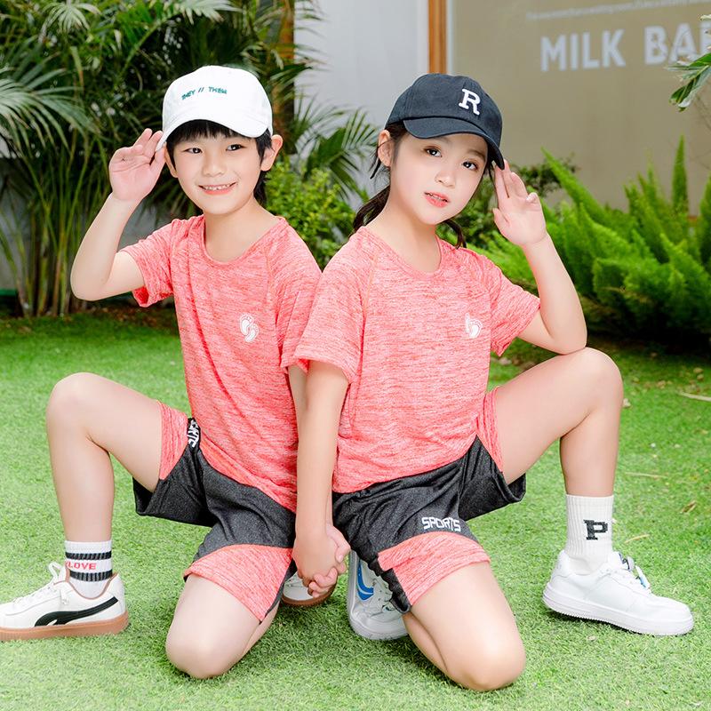 Kinder Kurzarm Sommer Jungen Schnell trocknend Mesh Anzug Mädchen Sportswear