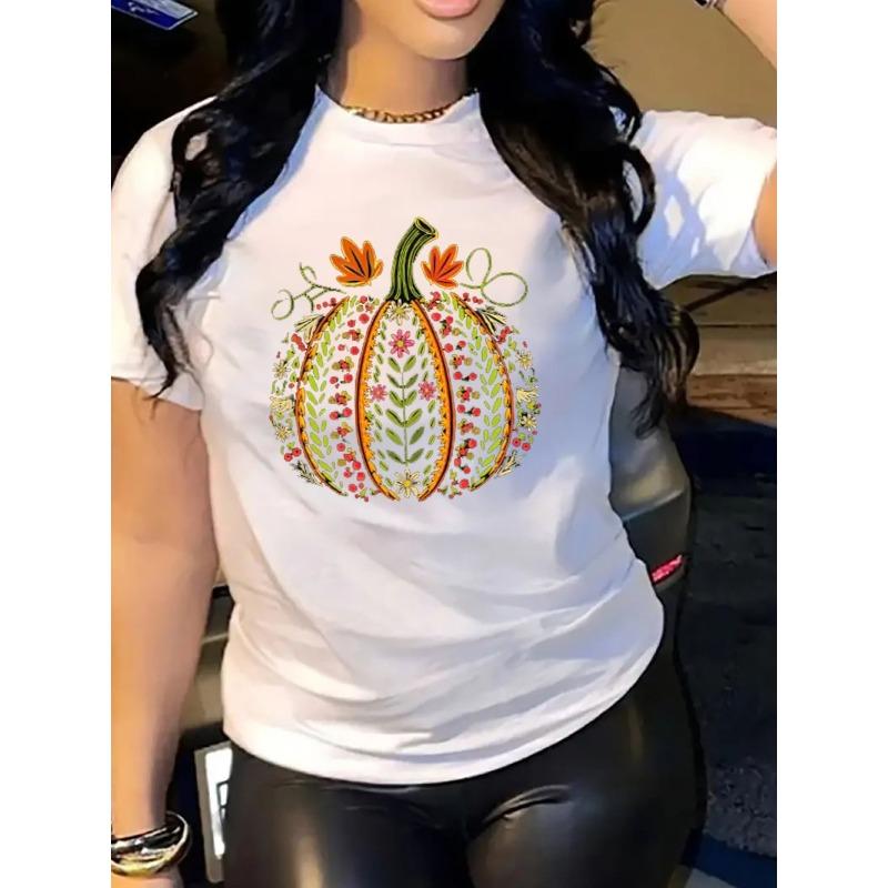Women Casual Short Sleeve Tee 1 Pcs 100% Heavy Cotton - Comfortable Crew Neck, Soft Adorable Tees Tops