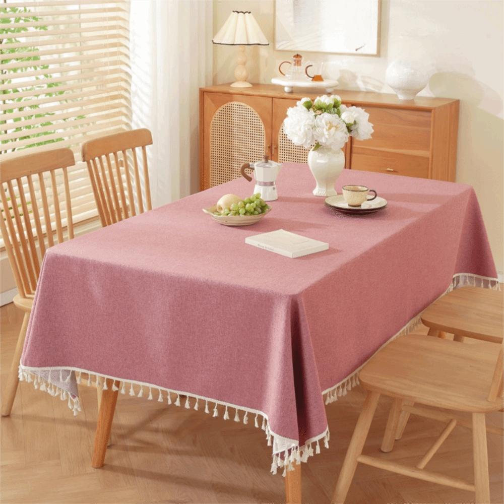 Rectangular Rural Style Textured Tablecloth Oil-proof Table Decoration Table Cover  Dining Table