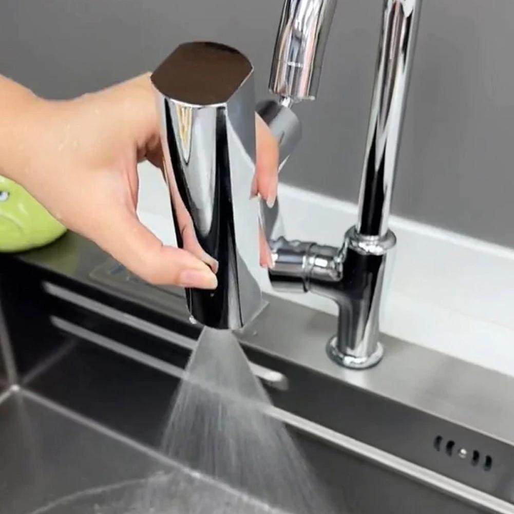 Waterfall Kitchen Faucet 2.2cm Modern Design Thread Anti-Splash Device Rotary Bubbler Booster Extension Spout Universal Fitting