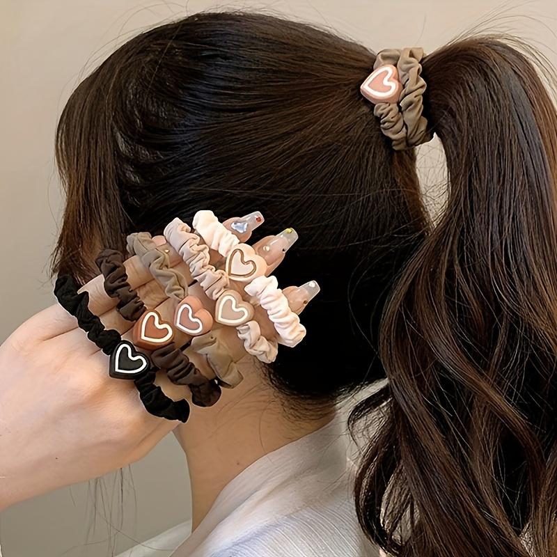10 pieces of heart-shaped hair accessories, cute butterfly bow hair accessories, elastic rubber hair accessories
