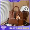 Retro commuter backpack bag women's large-capacity new high-end messenger bag casual light backpack
