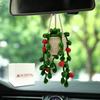 Crochet Hanging Plant for Car,Car Decorations Interior,Plant Strawberry Aesthetic Car Accessories for Women Interior Cute,Car Ornaments Charms for