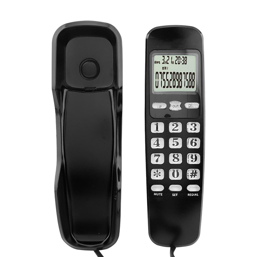 Wall Telephone Hotel Incoming Caller ID LCD Display Landline Phone Black