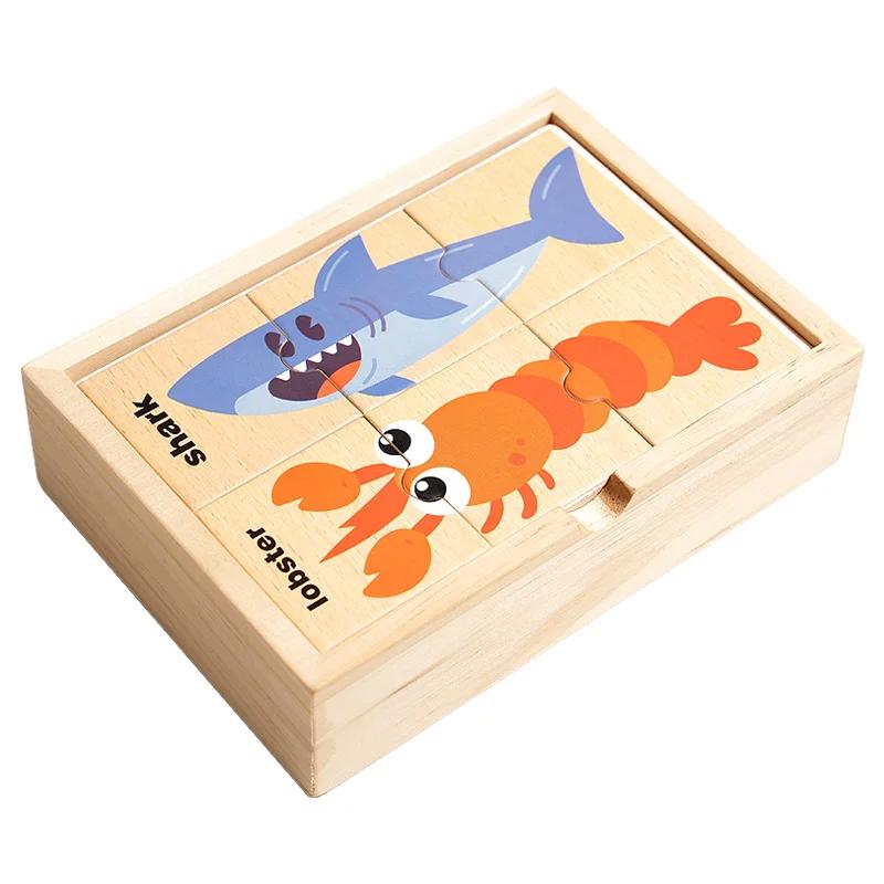 

Animal English Shape Cognition Matching Board Game Children Montessori Puzzle Game Kids Preschool Learning Educational Toys Gift