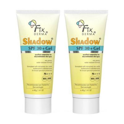 Fixderma Shadow Sonnenschutz Gel PA+++ LSF 30+ | Sonnenschutz für Körper & Gesicht | UVA- & UVB-Schutz | Sonnenschutz für Frauen & Männer – 75 g (2er-Pack)