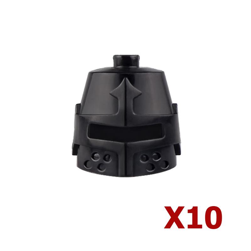 MOC Baustein Mittelalter Ritter Römischer Soldat Zubehör Helm Kopfbedeckung Flammenfeder Schwarzer Adler Schild König Umhang Ziegelstein Spielzeug
