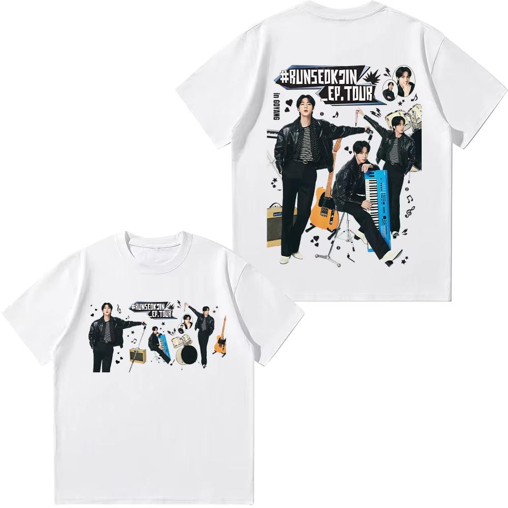 

2026 Jin EP Tour T-shirts Runseokjin Fashion Design TShirt Men/women Clothing High Quality Clothes Cotton TShirts for Fans Gi... S разноцветный
