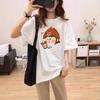 Temperament Fashion Literature Ins Trend Cartoon Age Reduction Short Sleeve T-Shirt Women's Large Size Casual Fashion Simple New Harajuku