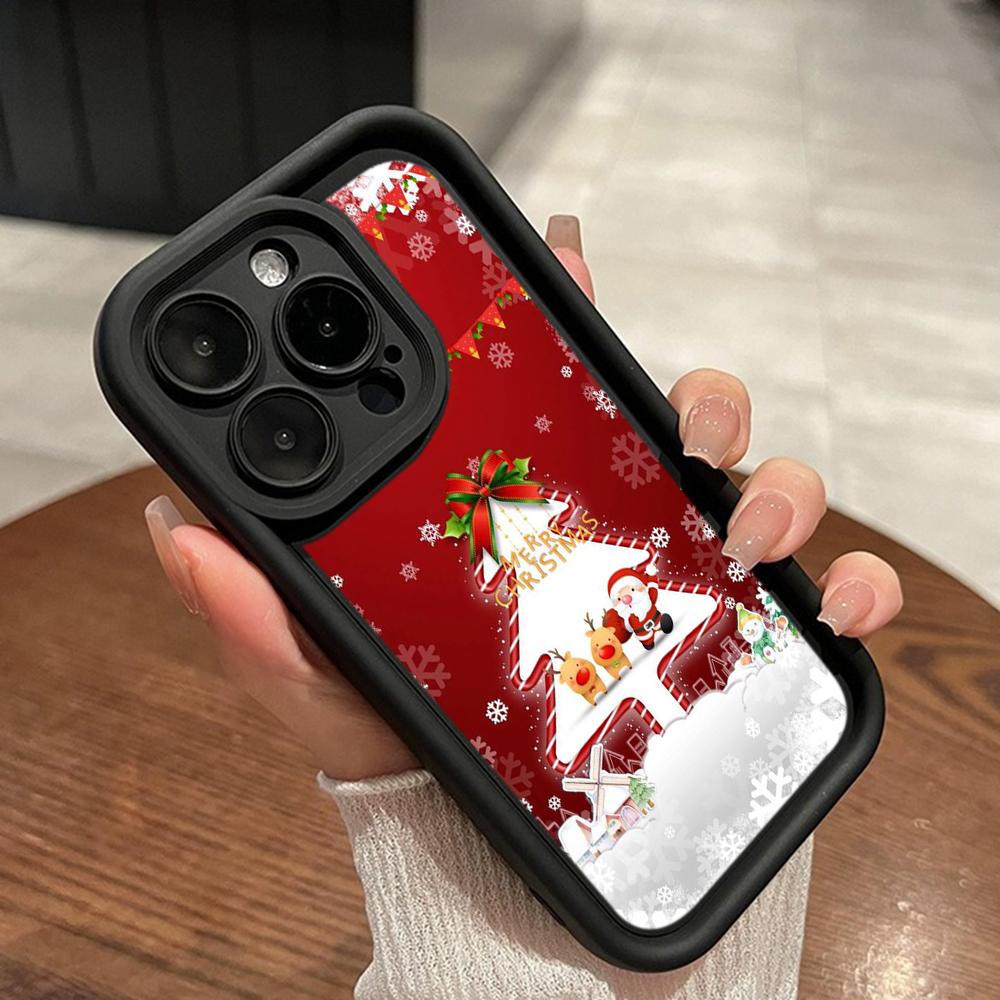 Ae114 Merry Christmas Christmas Tree Art Phone Cases for iPhone 16 14 13 11 Pro Max 15 7 8 6s Plus 12 Mini XR XS Max Angel Eye Ladder Protective Cover