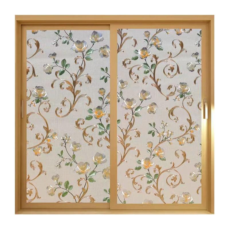 Static Window Cling Privacy Film: Sun Protection & Heat Insulation UV Shield for Bathroom Glass.