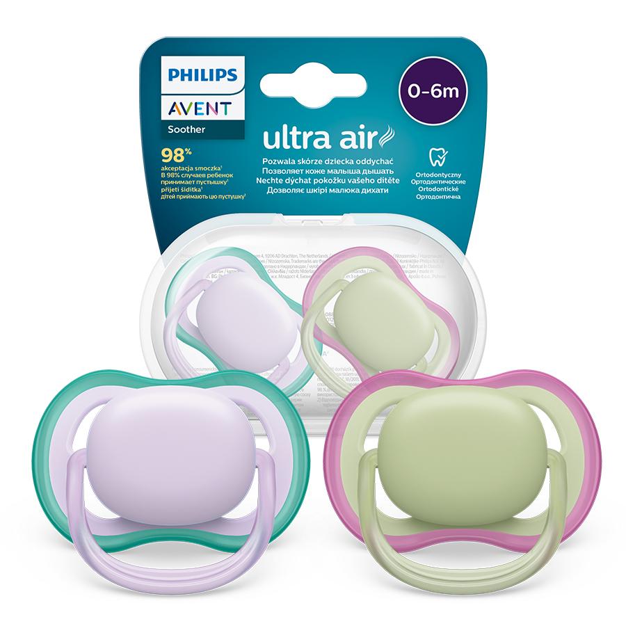 AVENT SCF085/24 Ultra Air Schnuller 0-6m lila/grün
