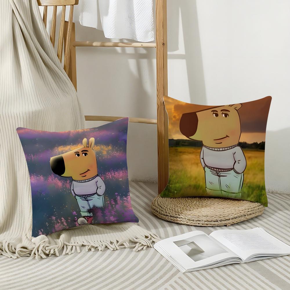 Character C-Chill Guy Cushion Cover Breathable Linen Pillowcase Summer Odorless Eco-Friendly Invisible Zipper Washable