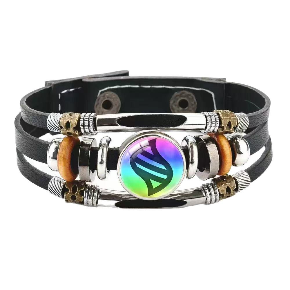 European & American Brazil Flag Multi-layer Woven Leather Bracelet – World Cup Fan Accessory