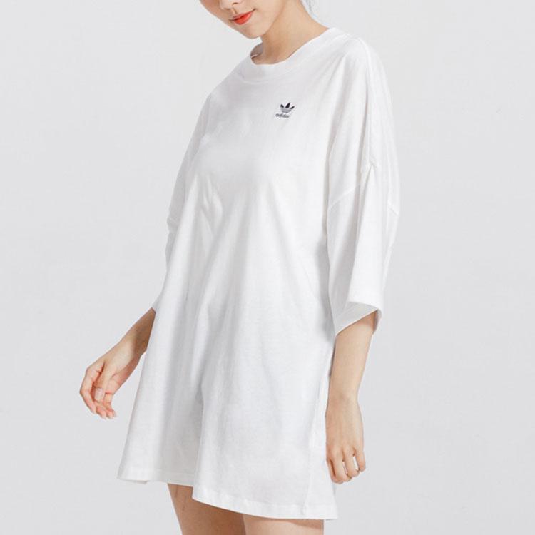 Women's T-Shirt Adidas Originals Drop Shoulder Sleeve T Shirt Women's White
