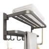 Aluminum Zinc Zinc Alloy Towel Rack Gray Foldable Rack Towel Bar Wall Mounted Rack  Bathroom