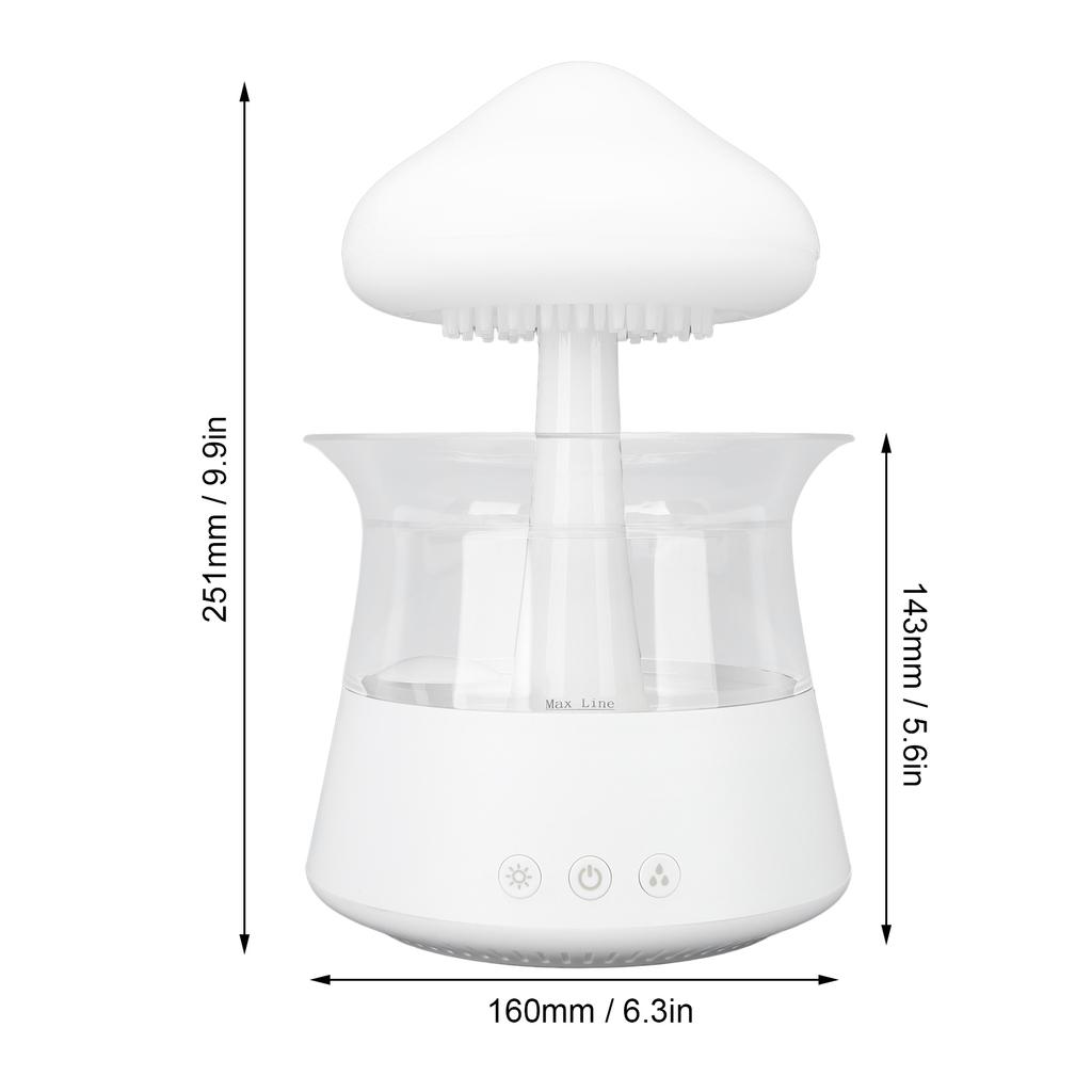 Humidifier Water Drip Rain Cloud Humidifier Water Drip 300ml Mushroom Rain Diffuser with 7 Colors for Sleeping Relaxing
