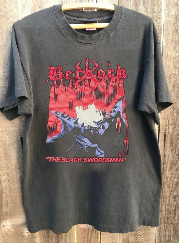 Berserk The Black Swordsman Anime Retro Charcoal Unisex Shirt S-5XL WA1508 XXXXL