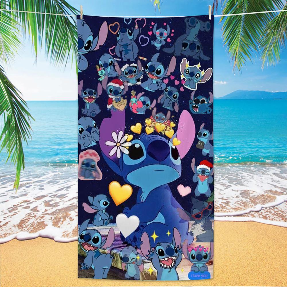 American Cartoon Figure Print Thick Microfiber Beach Towel Quick Dry Bath Blanket For Kids