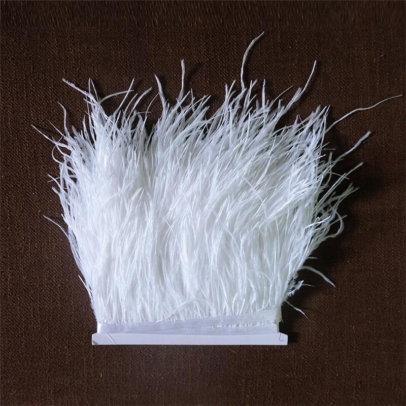 Natural Ostrich Feather Ribbon Trim 10M Diy Sewing Decor for Wedding Dress Clothing Craft Needlework Handicraft Feather Cloth