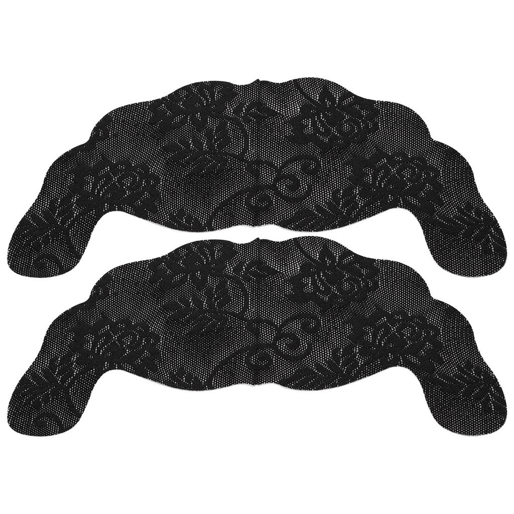 Nipple Cover Stickers Disposable SelfAdhesive Lace Invisible UShaped Underwear Bra Pads(Black B)