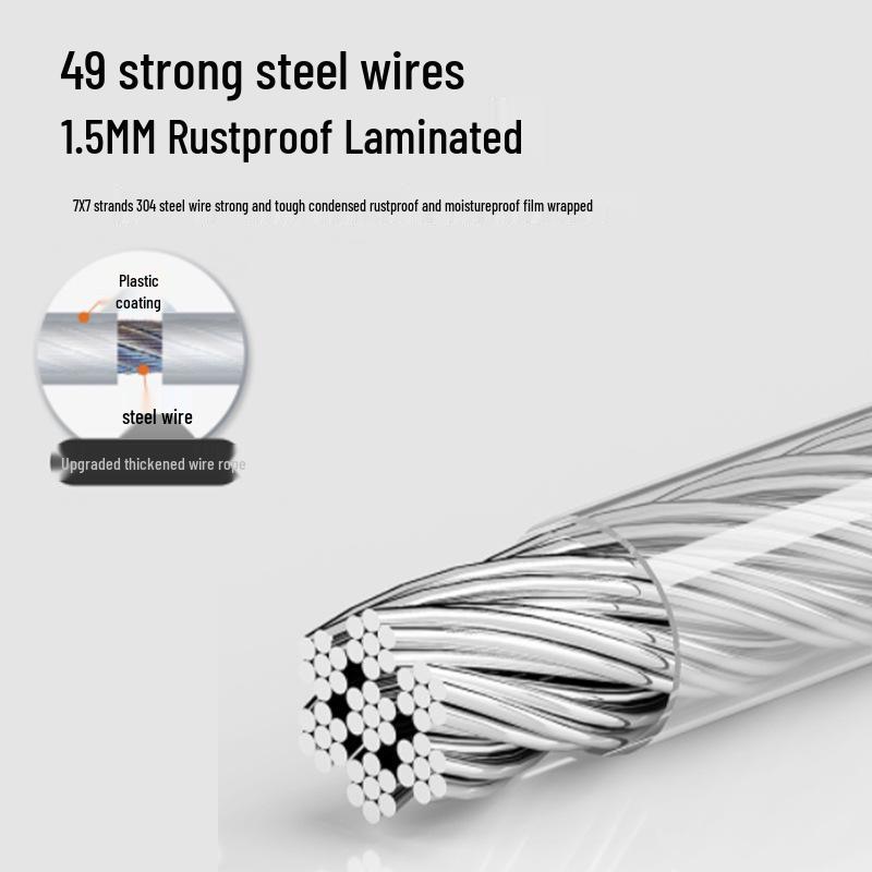 Kele Invisible Indoor Clothesline: No-Punch, Steel Wire Drying Rack for Balcony and Bathroom.