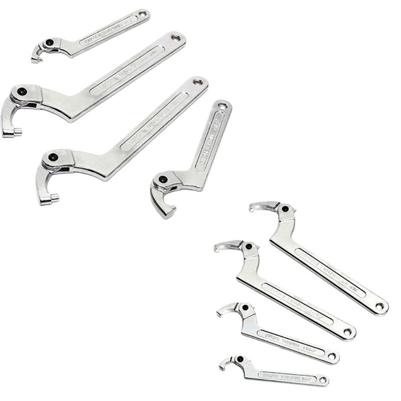 Professional Water Meter Tool Adjustable Hook Wrench With Square/ Round End for Plumbing And Repair Maintenances