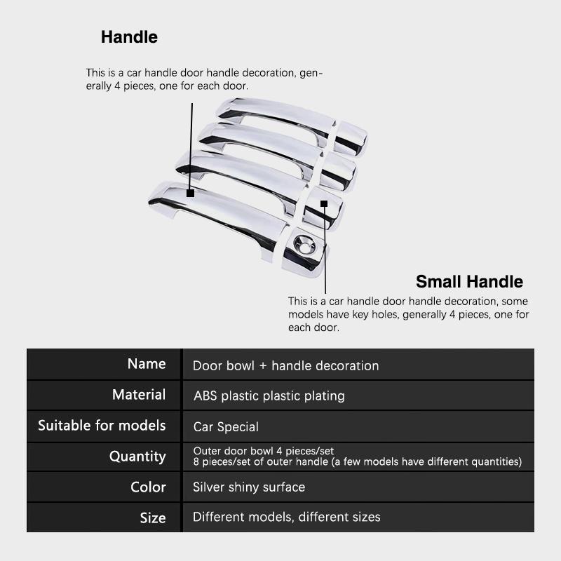 for Toyota Tundra XK50 2007~ Chrome Door Handle Cover Trim Car Cap Exterior Accessories Protective Stickers 2018