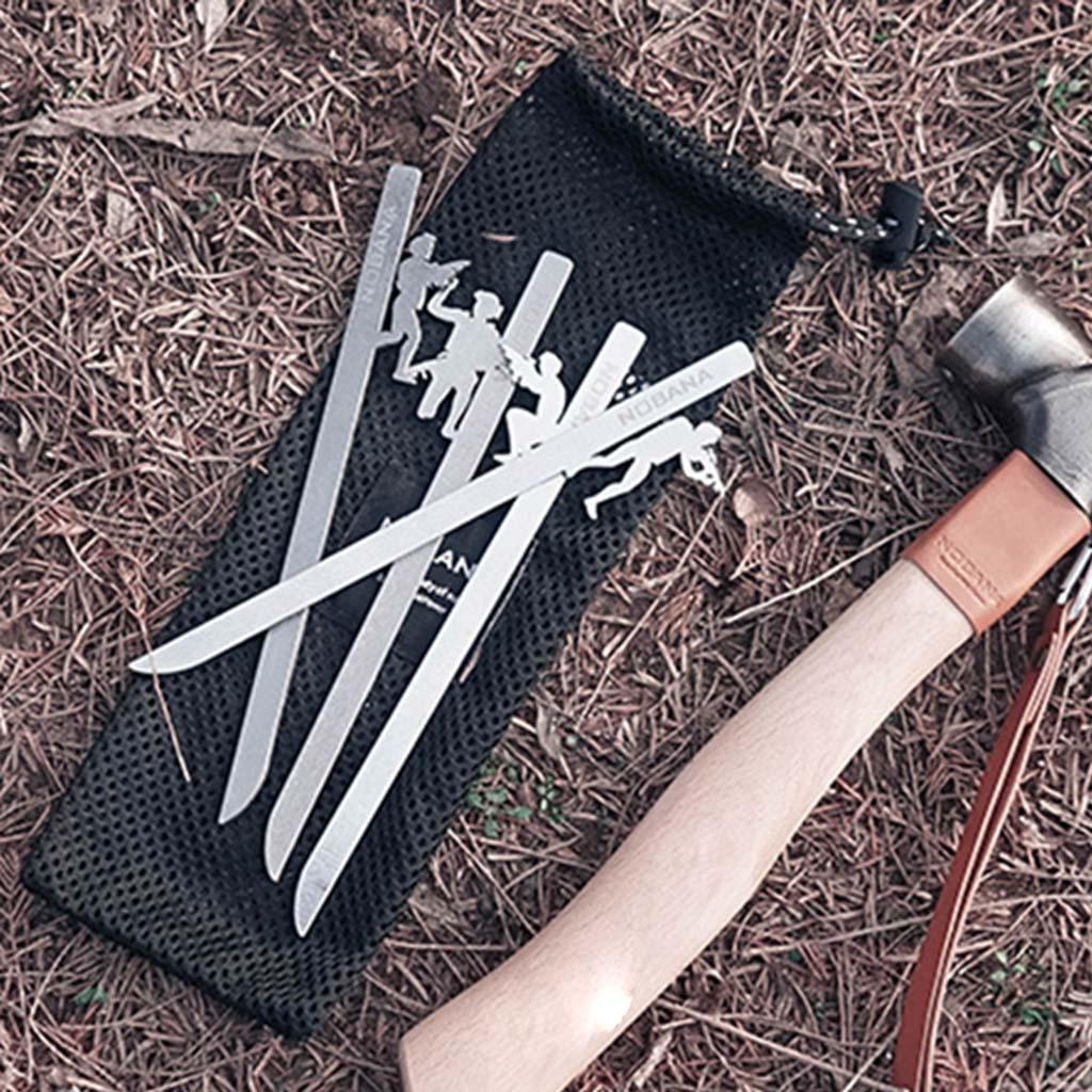 4 Packs Tent Stakes, Heavy Duty Steel Stakes Tarp Pegs Camping for Outdoor