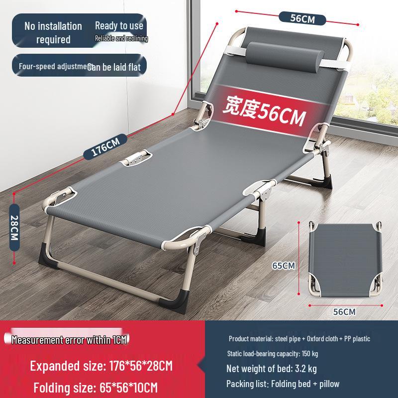 Multi-functional Folding Single Bed: Portable Recliner for Home, Office, and Camping Naps