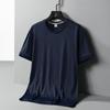Men's Quick-Dry Ice Silk Mesh Crew Neck T-Shirt - Short Sleeve, Breathable, Solid Color, Summer Casual Wear