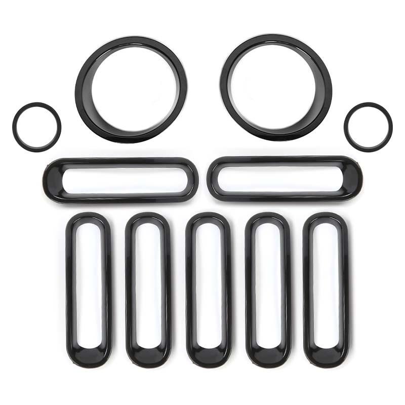 

Car Headlight Lamp Circle Grille Front Turn Signal Light Circle Decoration Cover Stickers For Jeep Wrangler JK 2007-2017 Exterior Accessories