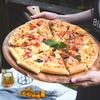 Round Cutting Small Leaf Acacia Wooden Cutting Pizza Kitchen Cutting Board with Natural Stylish Kitchen Lunch Bread Cutting Steak Outdoor X X Board,