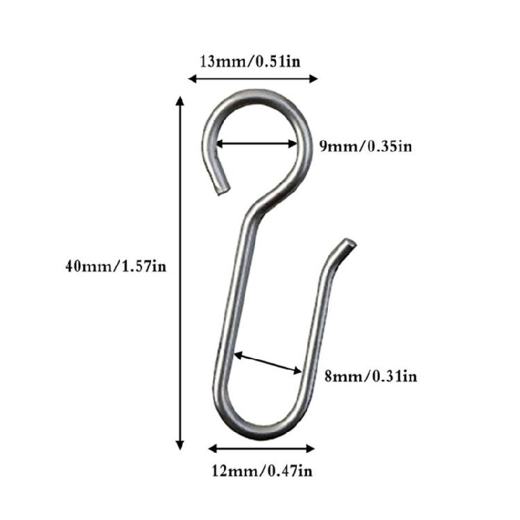 30Pieces Curtain Hooks Metal S Shape Curtain Track Hooks Accessories Set for Drapery Easy Installation and Replacement